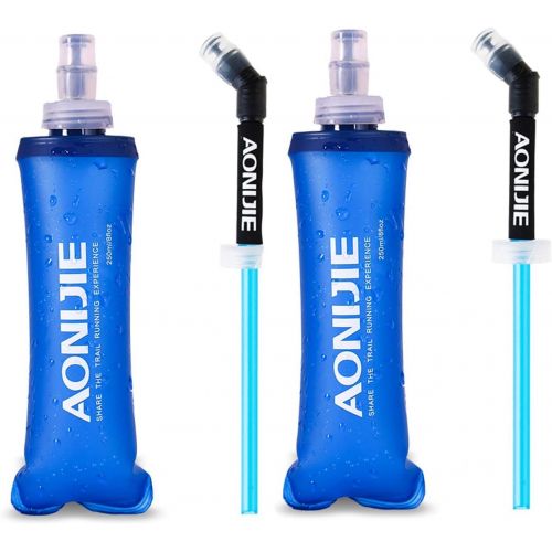  AONIJIE TPU Soft Folding Water Bottles BPA Free Collapsible Flask for Hydration Pack for Running Hiking Cycling Climbing Pack of 2