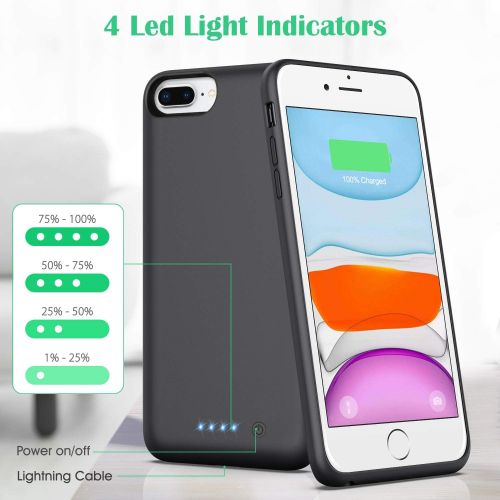  [아마존베스트]AONIMI Battery Case for iPhone 6s Plus/6 Plus/7 Plus/8 Plus, [8500mAh] Portable Charging Case Rechargeable Extended Battery Pack Protective Charger Case for Apple iPhone 6 Plus/7 P