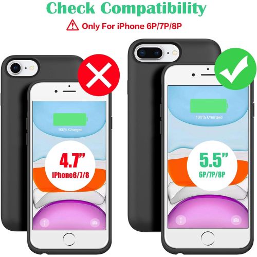  [아마존베스트]AONIMI Battery Case for iPhone 6s Plus/6 Plus/7 Plus/8 Plus, [8500mAh] Portable Charging Case Rechargeable Extended Battery Pack Protective Charger Case for Apple iPhone 6 Plus/7 P