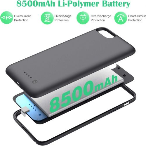  [아마존베스트]AONIMI Battery Case for iPhone 6s Plus/6 Plus/7 Plus/8 Plus, [8500mAh] Portable Charging Case Rechargeable Extended Battery Pack Protective Charger Case for Apple iPhone 6 Plus/7 P