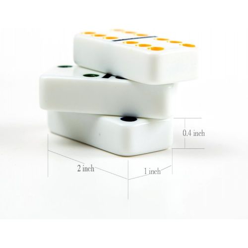  [아마존베스트]Dominoes Set Mexican Train Dominoes  AOQING Domino Game Tenons Double 6 Color 28 Dominos Tin Box Package