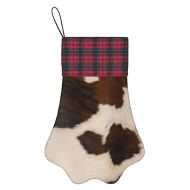 AOTOSE Cow Skin Abstract Africa Animal Farm Christmas Stockings- 17 Inch Christmas Stockings Fireplace Hanging Stockings for Family Christmas Decoration Holiday Season Party Decor
