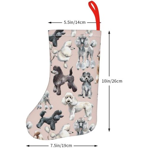  AOTOSE Poodle Shower Christmas Stockings- 10 Inch Christmas Stockings Fireplace Hanging Stockings for Family Christmas Decoration Holiday Season Party Decor