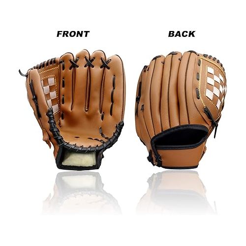  AOUTACC Baseball Gloves Softball Glove,12.5 Player Preferred Wear-Resistant PU Material Thicken Softball Fielding Glove,Left Hand Gloves Right Hand Throw for Youth Adult