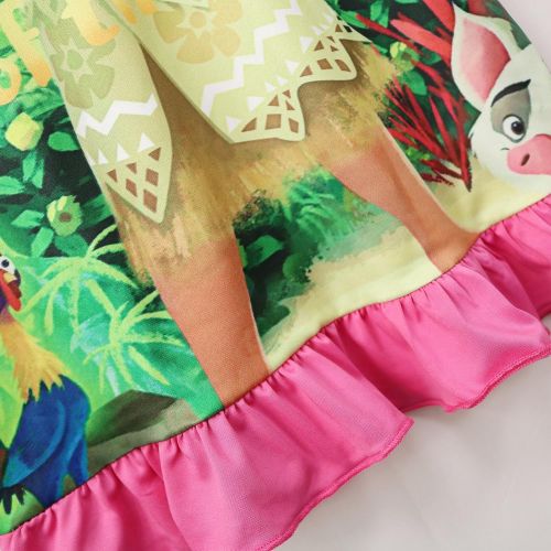  AOVCLKID Moana Comfy Loose Fit Pajamas Girls Printed Princess Dress