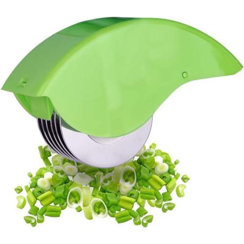  Krauterschneider Fleischwolf, aozbz Manuelle Hand Fruehlingszwiebel Chive mint Cutter mit 6Edelstahl Klinge Kueche Gemuese Hacken