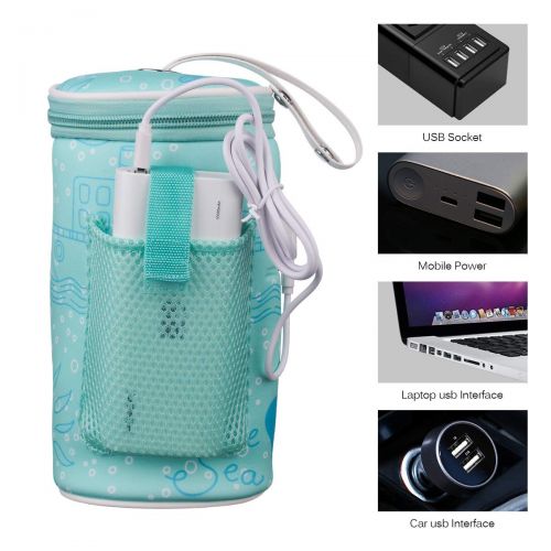  [아마존베스트]AOZBZ Baby Bottle Warmer Bag Portable USB Heating Intelligent Warm Breast Milk Insulated Tote Bag