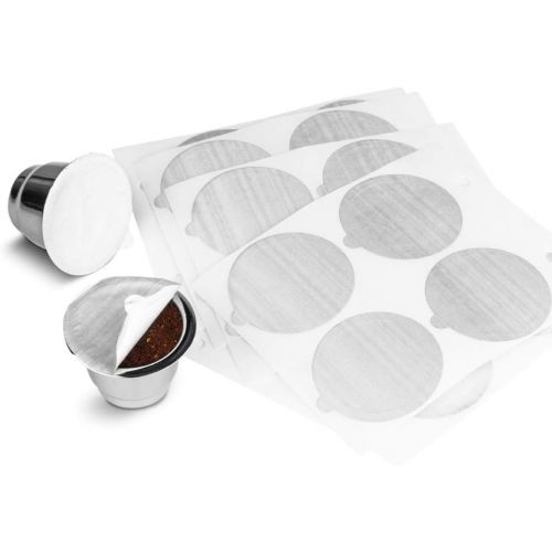  AOZBZ Refillable Coffee Capsules Cup Stainless Steel Nespresso Pods Compatible with Nespresso Machines (2 Cups+100 Lids)