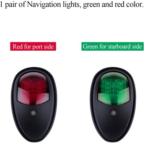  AOZBZ LED Boat Navigation Light, Marine Yacht Navigation Lamps Starboard and Port Side Light for Boat Skeeter DC 12-24V with Green and Red Light