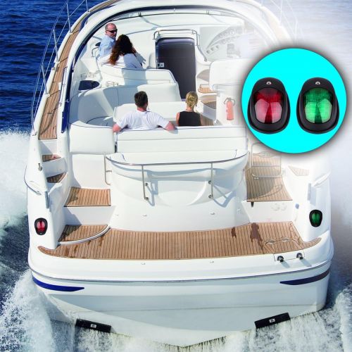  AOZBZ LED Boat Navigation Light, Marine Yacht Navigation Lamps Starboard and Port Side Light for Boat Skeeter DC 12-24V with Green and Red Light