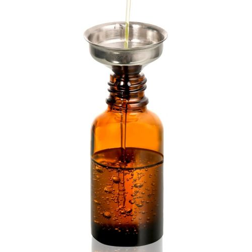  24 Pcs, 2 oz Dark Amber Dropper Bottles with 6 Small Funnels & 1 Long Glass Labels - 60ml Tincture Bottles w/ Eye Dropper for Essential Oils, Perfume, Hair Oil, Liquids - Leak Proof Travel Bottles