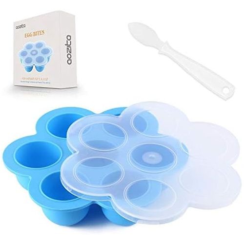  Aozita Silicone Egg Bites Molds for Instant Pot 6,8 Qt, Pressure Cooker Accessories, Reusable Baby Food Storage with Silicone Spoons, Sous Vide Egg Poacher