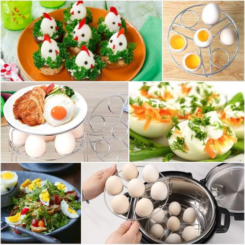  Aozita Stackable Egg Steamer Rack Trivet for Instant Pot Accessories - Fits 5,6,8 qt Pressure Cooker - 2 Pack Stainless Steel Multipurpose Rack