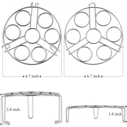  Aozita Stackable Egg Steamer Rack Trivet for Instant Pot Accessories - Fits 5,6,8 qt Pressure Cooker - 2 Pack Stainless Steel Multipurpose Rack