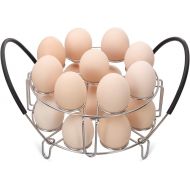 Aozita Multipurpose Stackable Egg Steamer Rack Trivet with Heat Resistant Silicone Handles Compatible for Instant Pot Accessories 6 Qt/8 Qt - 18 Egg Cooking Rack for Pressure Cooke