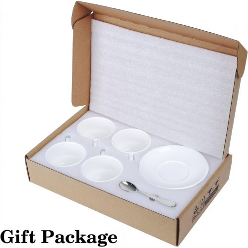  [아마존베스트]Aozita Espresso Cups and Saucers with Espresso Spoons, Stackable Espresso Mugs,12-piece 2.5-Ounce Demitasse Cups (Protective Packaging)