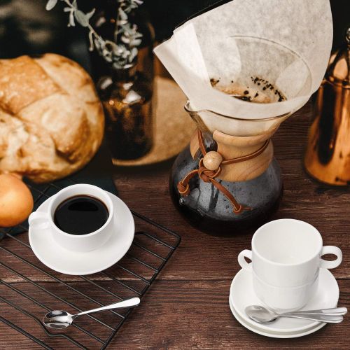  [아마존베스트]Aozita Espresso Cups and Saucers with Espresso Spoons, Stand Rack, 19-piece Porcelain Stackable Espresso Mugs, 2.5-Ounce Demitasse Cups for Espresso, Latte, Cafe Mocha