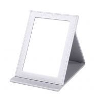 APAS Deluxe PU Leather Desktop Large Makeup Cosmetics Personal Beauty Folding Mirrors Silver