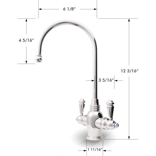  APEC Water Systems FAUCET-HC-ARL-NP Instant Hot and Cold Reverse Osmosis Drinking Water Dispenser Faucet Brushed Nickel