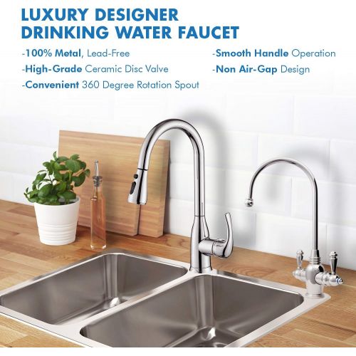  APEC Water Systems FAUCET-HC-ARL-NP Instant Hot and Cold Reverse Osmosis Drinking Water Dispenser Faucet Brushed Nickel