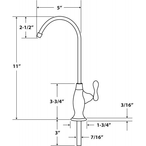  APEC Water Systems FAUCET-CD-COKE-NP Kitchen Drinking Water Designer Faucet for Reverse Osmosis and Water Filtration Systems, Non-Air Gap Lead-Free, Brushed Nickel