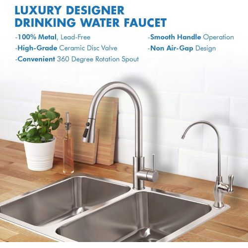  APEC Water Systems FAUCET-CD-COKE-NP Kitchen Drinking Water Designer Faucet for Reverse Osmosis and Water Filtration Systems, Non-Air Gap Lead-Free, Brushed Nickel