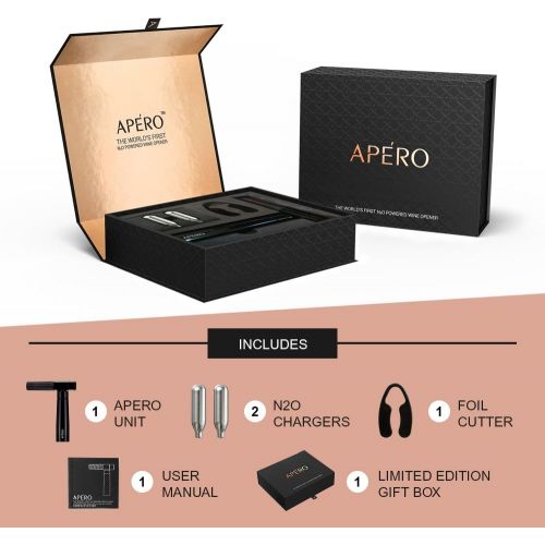  APEERO Premium N2O Powered Wine Opener by APERO  Recognized as the World’s Fastest and Easiest Wine Bottle Opener with Accoutrements  Perfect Wine Lovers Gift for the Gentleman or Lady