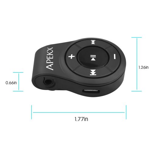  APEKX Clip Bluetooth Audio Adapter for Headphones, Headset, Speaker, Wireless Receiver with MIC for Hands-Free Call and Music: Electronics