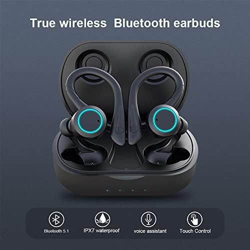  True Wireless Headphones, APEKX Update 5.1 Auto Pairing Touch Control HiFi Stereo Sound in-Ear Earphones Binaural Call Headset with Built-in Mic and Charging Case for Sports Runnin