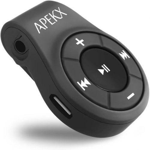  [아마존베스트]APEKX Clip Bluetooth Audio Adapter for Headphones, Headset, Speaker, Wireless Receiver with MIC for Hands-Free Call and Music