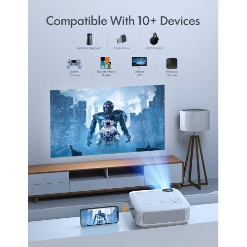  [아마존 핫딜]  [아마존핫딜]Projector, APEMAN Mini Portable 3500L Video Projector LED with Dual Speakers 45000 Hours Support HD 1080P HDMI/VGA/TF/AV/USB, Laptop/TV Box/Phone/PS4 for Home Theater Entertainment