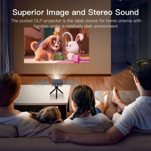  [아마존베스트]APEMAN Projector Mini Portable Video DLP Pocket Projector for Home and Outdoors Entertainment, Support 1080p HDMI Input Built-in Rechargeable Battery Stereo Speakers with Upgraded