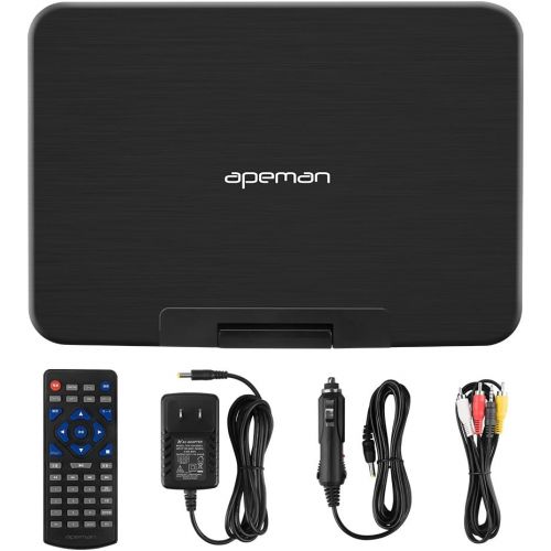  APEMAN 7.5 Portable DVD Player for Kids and Car Swivel Screen Support SD Card USB CD DVD with AV InputOutput and Earphone Port 4 Hours Built-in Rechargeable Battery