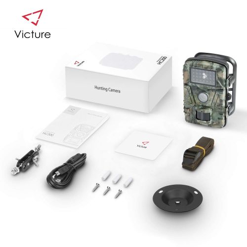  【Upgraded】Victure Trail Camera 1080P 12MP Wildlife Camera Motion Activated Night Vision 20m with 2.4 LCD Display IP66 Waterproof Design for Wildlife Hunting and Home Security