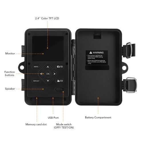  APEMAN Trail Camera 12MP 1080P HD Game&Hunting Camera with 130° Wide Angle Lens 120° Detection 42 Pcs 940nm Updated IR LEDs Night Version up to 20M65FT Wildlife Camera with IP66 S