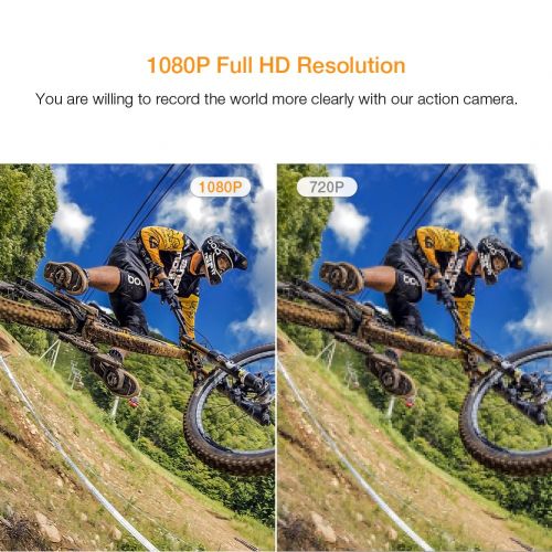  APEMAN Action Camera 1080P Full HD Waterproof Sport Camera 30m Underwater Camcorder 170 Degree Wide Angle Mounting Accessory Kits