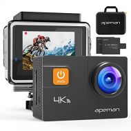 APEMAN 4K Action Camera WiFi 20MP Waterproof Underwater Cam Ultra 170 Angel 2 Inch LCD Display /2 Rechargeable Batteries/30M Waterproof Case/Carrying Bag/Full Accessories Kits