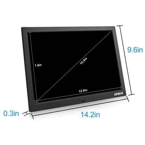  Digital Picture Frame, APESIN 15.4 Inch HD Screen Motion Sensor(Black)