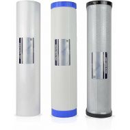 Apex RF-3030 Whole House Water Filtration System Replacement Filter Cartridge Pack of 3 - Contain Sediment, Multi-Stage Heavy Metal Removal Cartridge and Carbon Cartridge - High Filtration Capacity