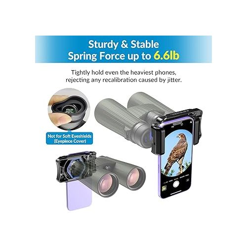  APEXEL Telescope Phone Adapter, Binocular Photo Adapter for Android & iPhone, Phone Holder Mount for Telescope, Monocular, Binocular, Microscope, Spotting Scope. (Including Bluetooth Shutter Remote)
