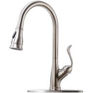 [아마존 핫딜] APPASO Kitchen Faucet with Pull Down Sprayer Brushed Nickel Stainless Steel - Single Handle High Arc Pull Out Spray Head Single Hole Kitchen Sink Faucets with Deck Plate