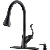 [아마존 핫딜] APPASO Patented Pull Down Kitchen Faucet with Sprayer Oil Rubbed Bronze - Single Handle Antique One Hole High Arc Pull Out Kitchen Sink Faucets and Soap Dispenser