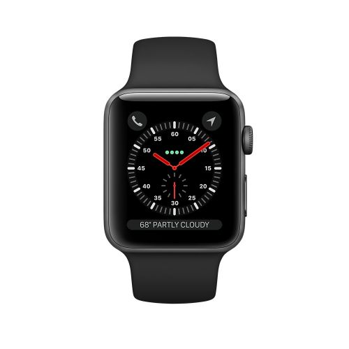 애플 Refurbished Apple Watch Gen 3 Series 3 38mm Space Gray Aluminum - Black Sport Band MQKV2LLA