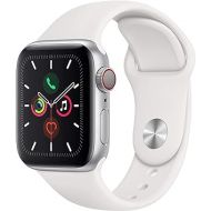 Apple Watch Series 5 (GPS + Cellular, 40MM) - Silver Aluminum Case with White Sport Band (Renewed)