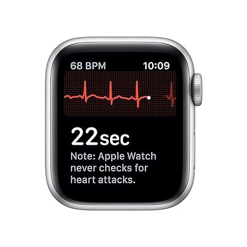 애플 Apple Watch Series 5 (GPS + Cellular, 40MM) - Silver Aluminum Case with White Sport Band (Renewed)