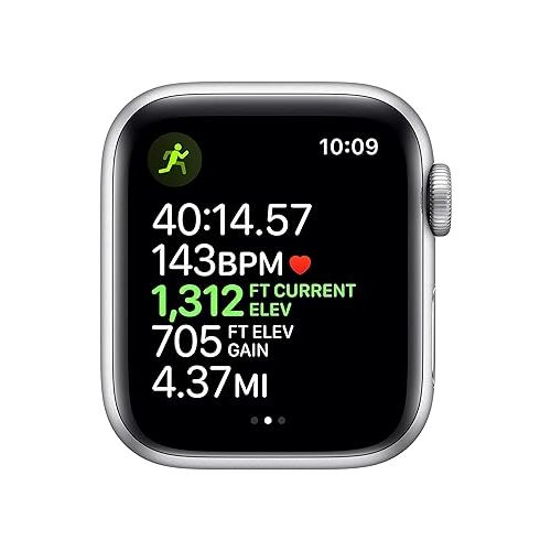 애플 Apple Watch Series 5 (GPS + Cellular, 40MM) - Silver Aluminum Case with White Sport Band (Renewed)