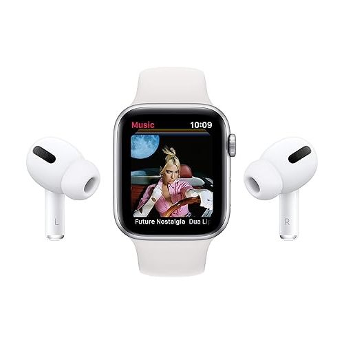 애플 Apple Watch SE (GPS, 40mm) - Silver Aluminum Case with White Sport Band (Renewed)