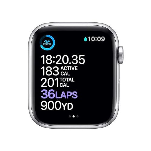 애플 Apple Watch Series 6 (GPS, 44mm) - Silver Aluminum Case with White Sport Band (Renewed)