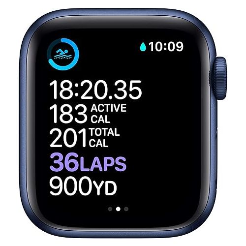 애플 Apple Watch Series 6 (GPS, 40mm) - Blue Aluminum Case with Deep Navy Sport Band (Renewed)