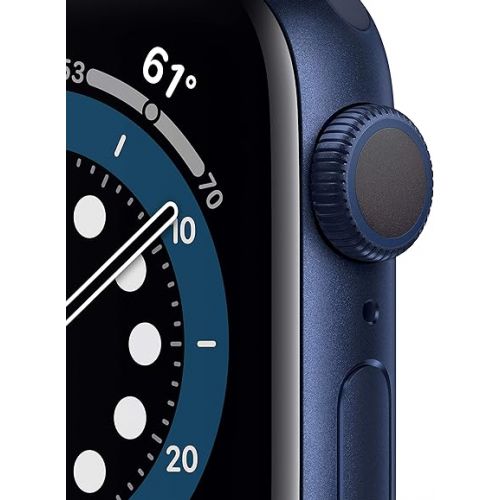 애플 Apple Watch Series 6 (GPS, 40mm) - Blue Aluminum Case with Deep Navy Sport Band (Renewed)